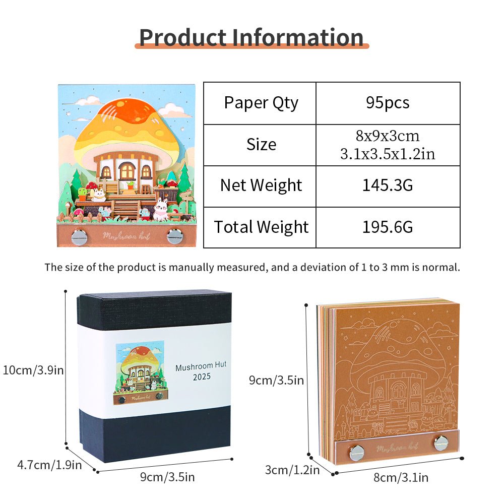Calendrier 3D 2026 - Cabane Champignon