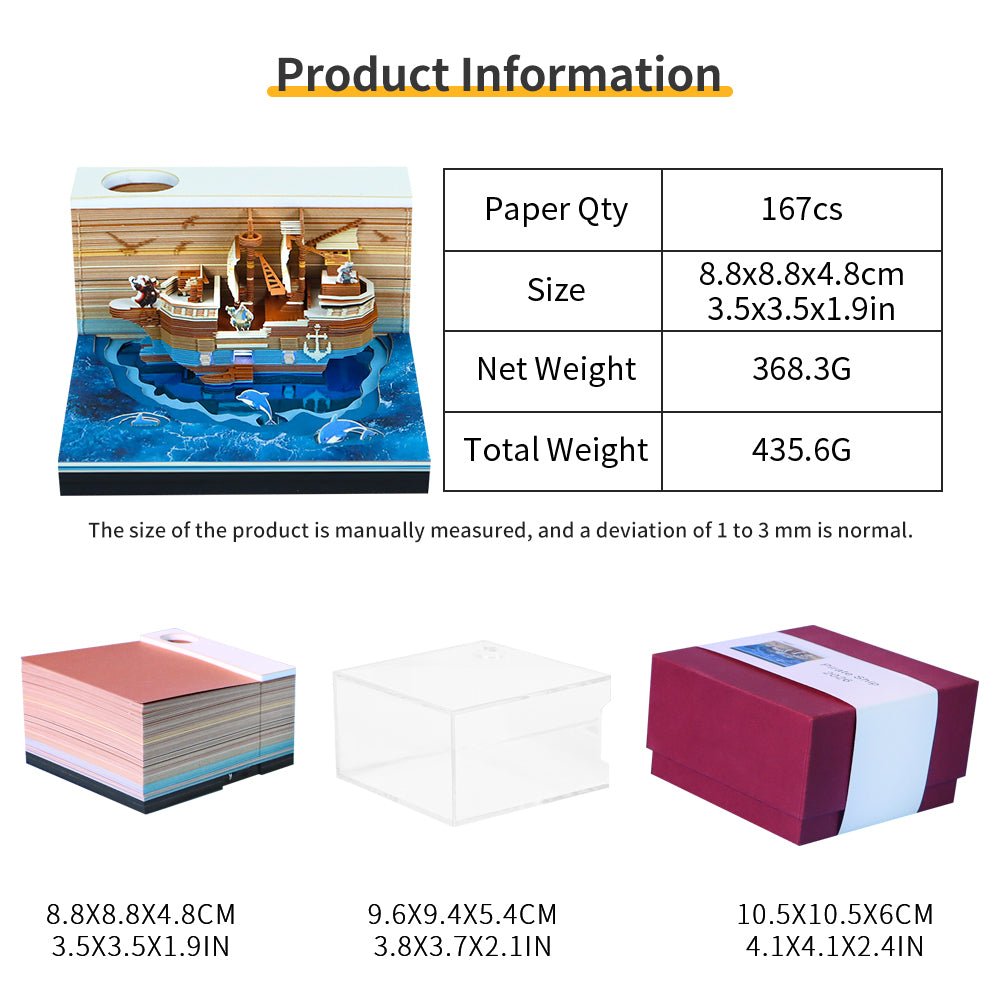 Calendrier 3D 2026 - Bateau Pirate