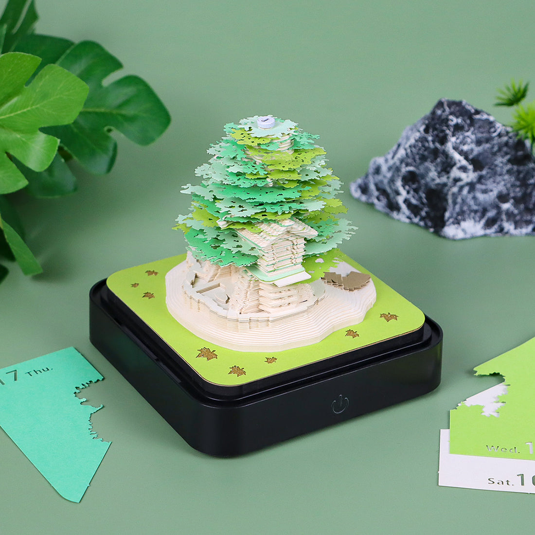 Arbre vert (avec lumière et calendrier 2026)