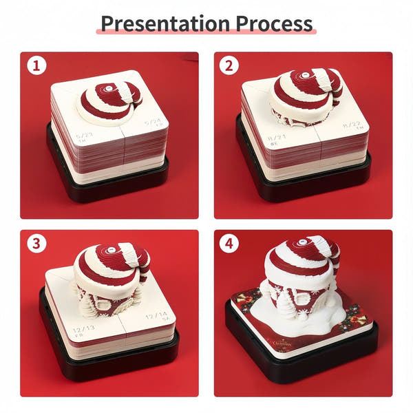 Calendrier 3D 2026 - Chapeau de Noël 