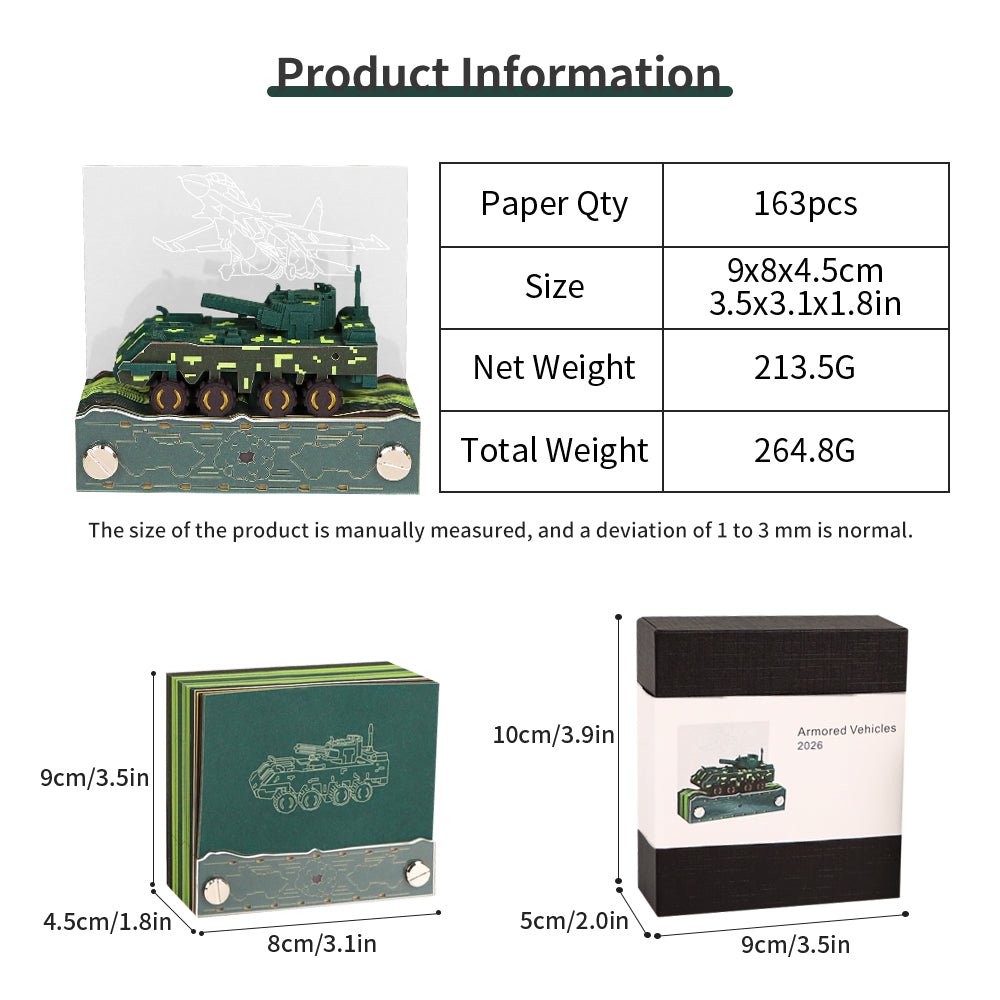 Calendrier 3D 2026 - Véhicules blindés