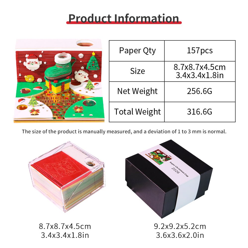 Calendrier 3D 2026 - Tasse de Noël