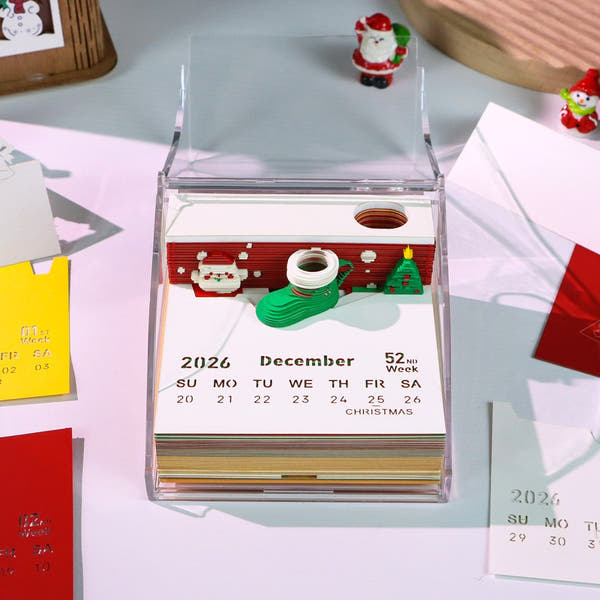 Calendrier 3D 2026 - Tasse de Noël
