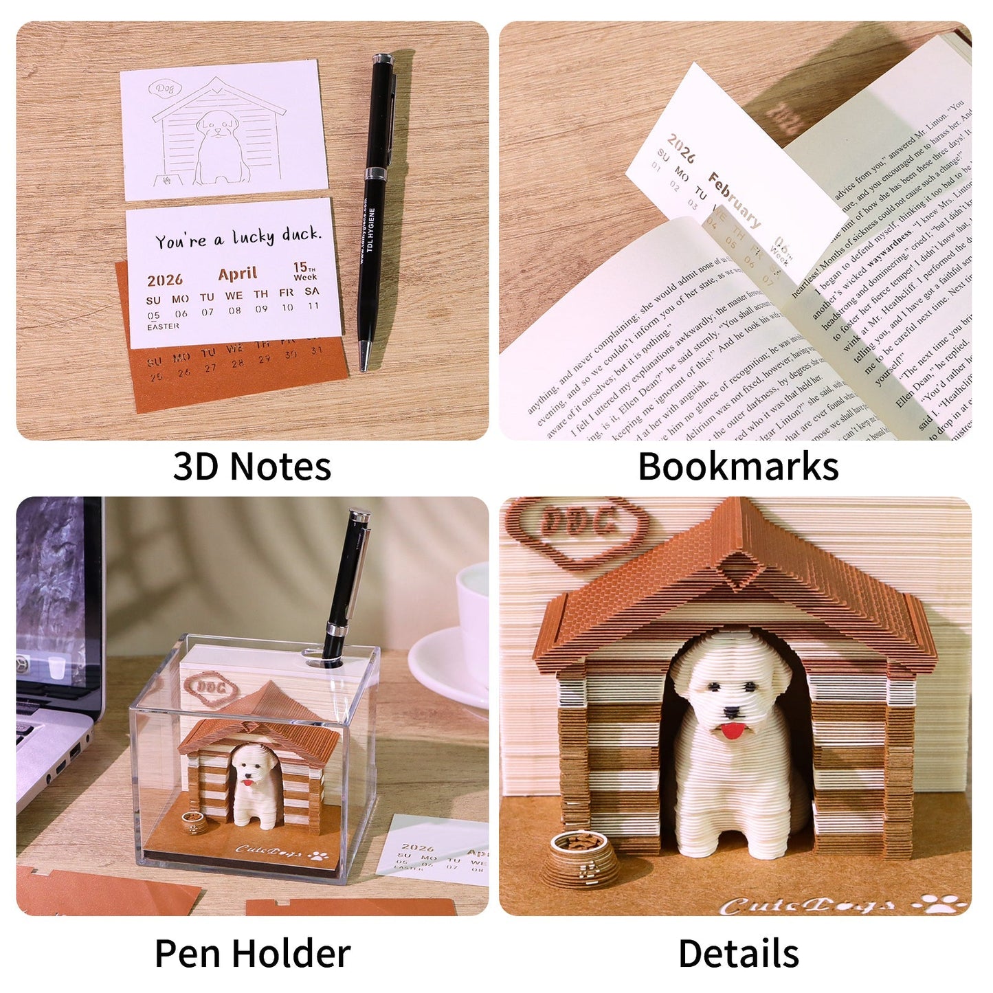 Calendrier 3D 2026 - Chien 