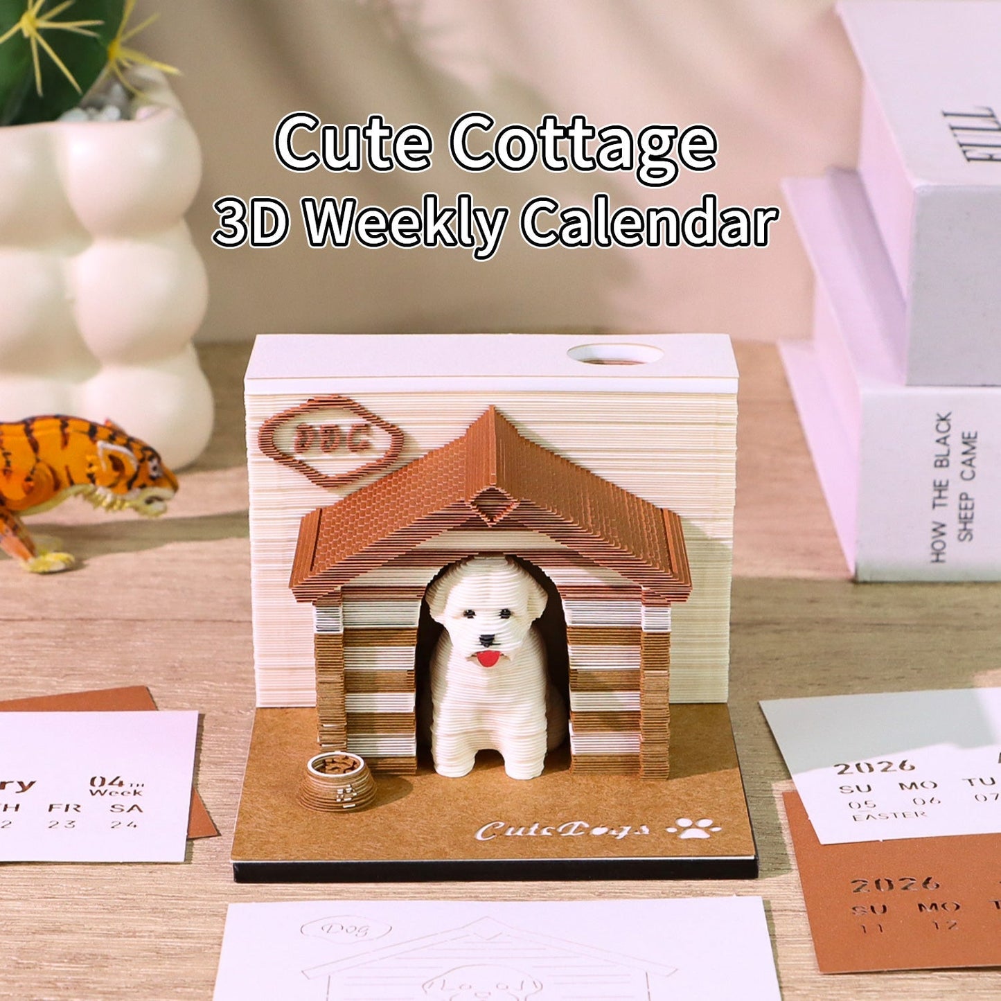 Calendrier 3D 2026 - Chien 
