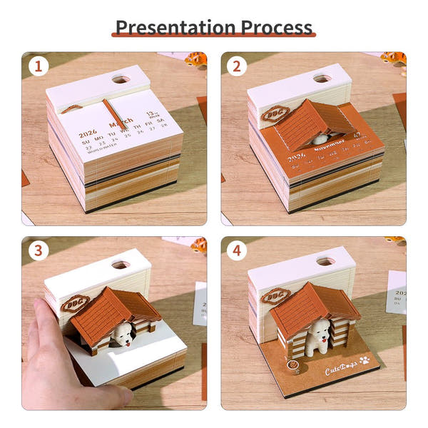 Calendrier 3D 2026 - Chien 