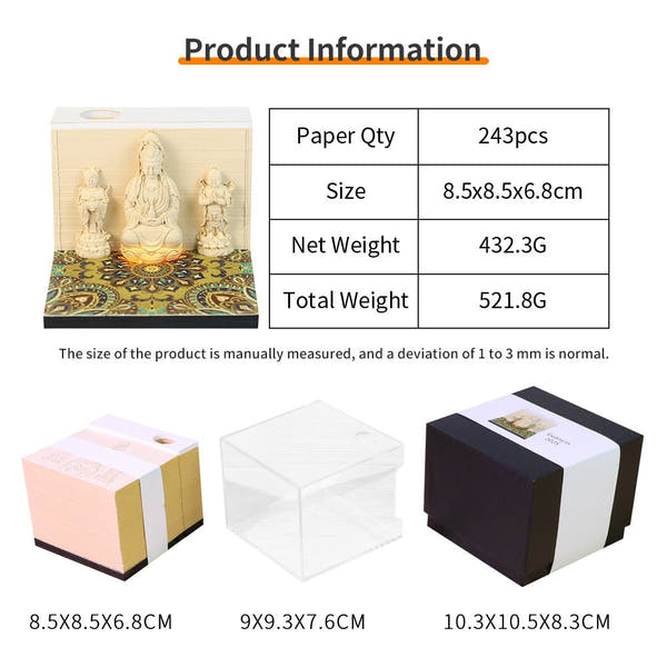 Calendrier 3D 2026 - Guanyin