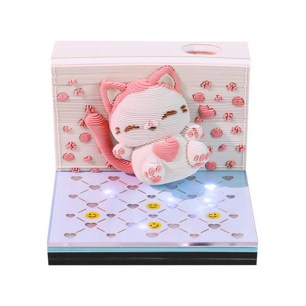 Calendrier 3D 2026 - Chat sauteur