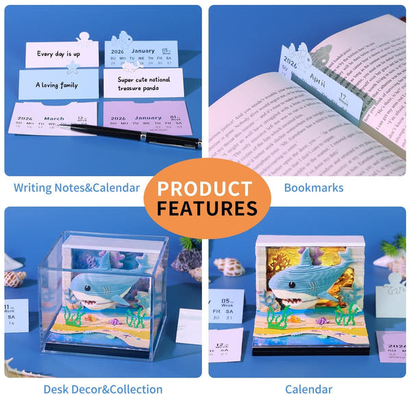 Calendrier 3D 2026 - Requin des océans 