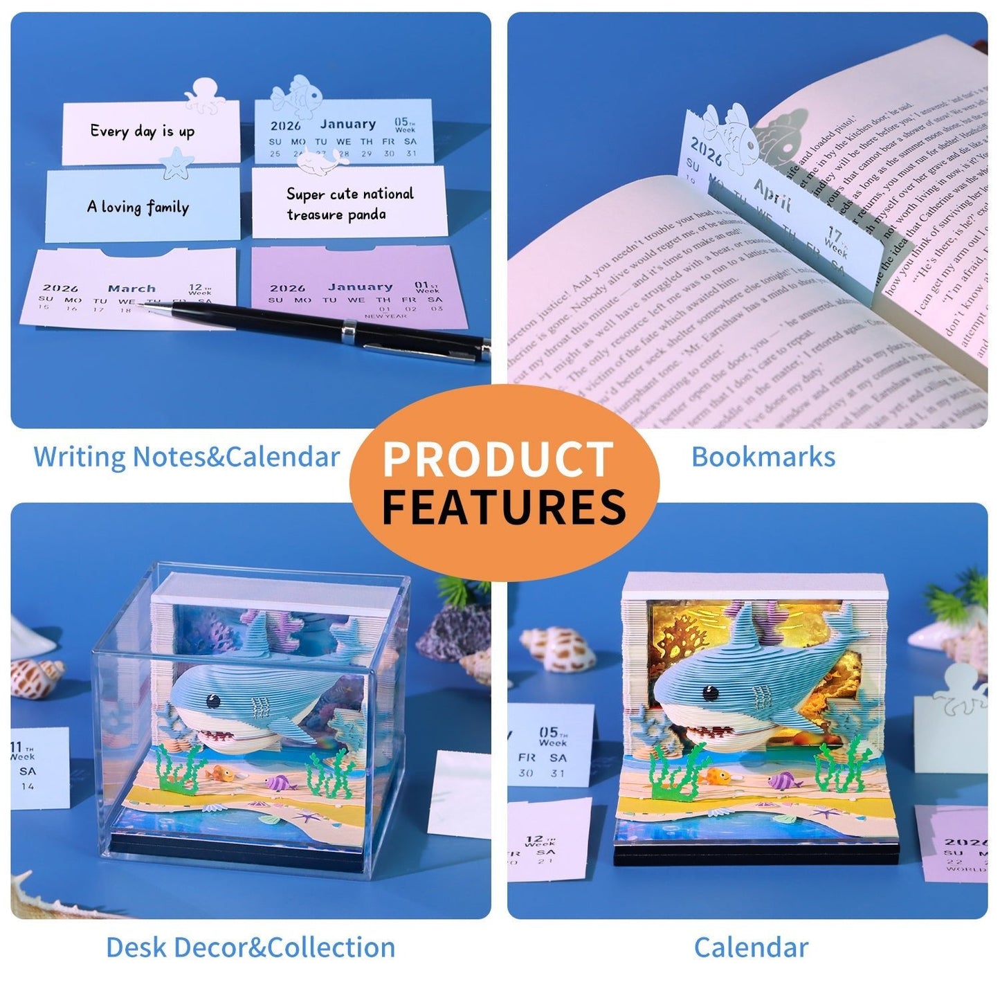 Calendrier 3D 2026 - Requin des océans 