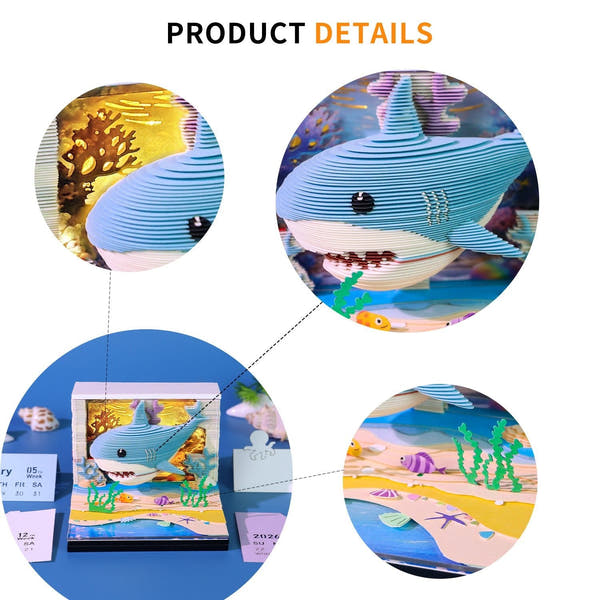 Calendrier 3D 2026 - Requin des océans 