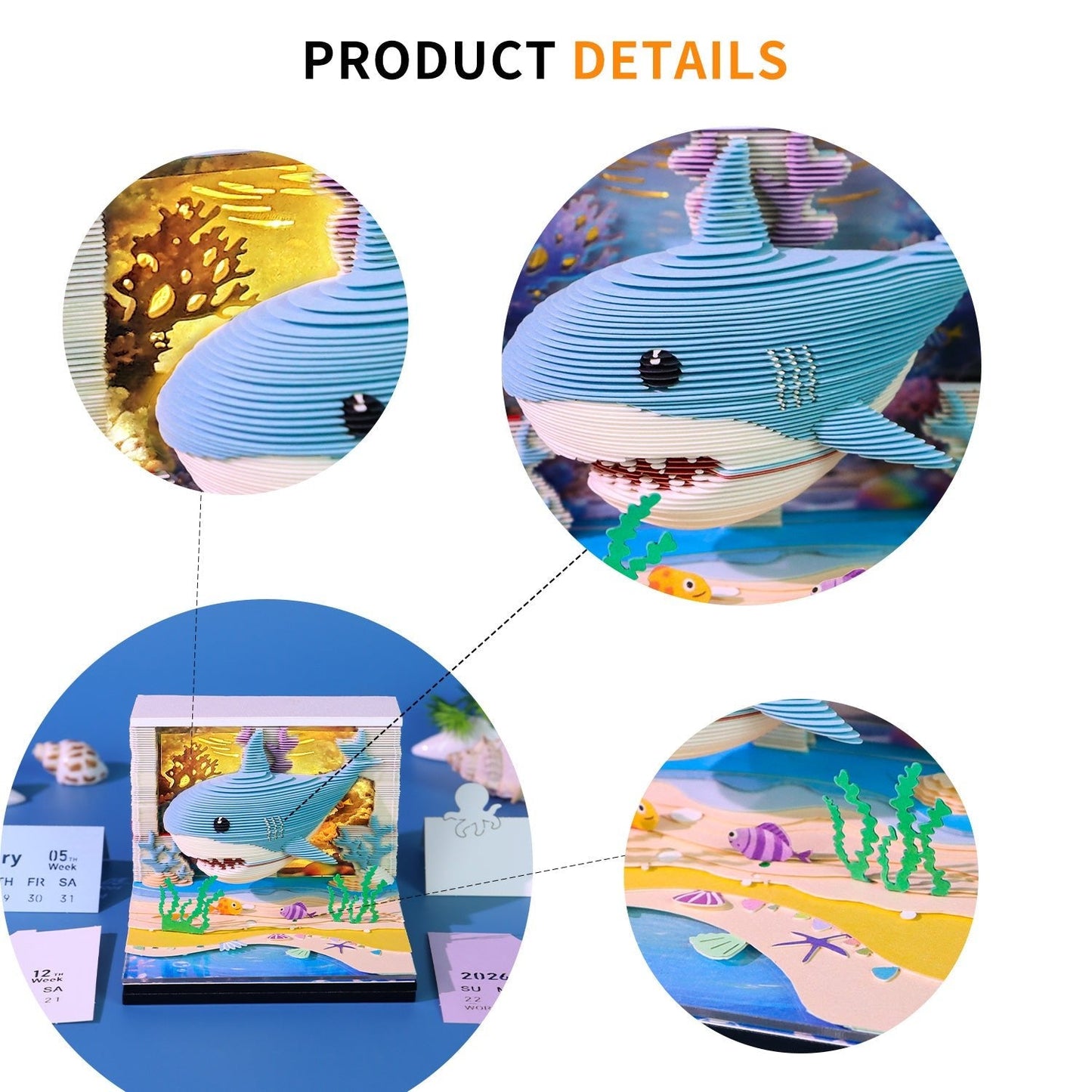 Calendrier 3D 2026 - Requin des océans 