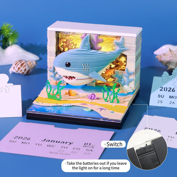 Calendrier 3D 2026 - Requin des océans 