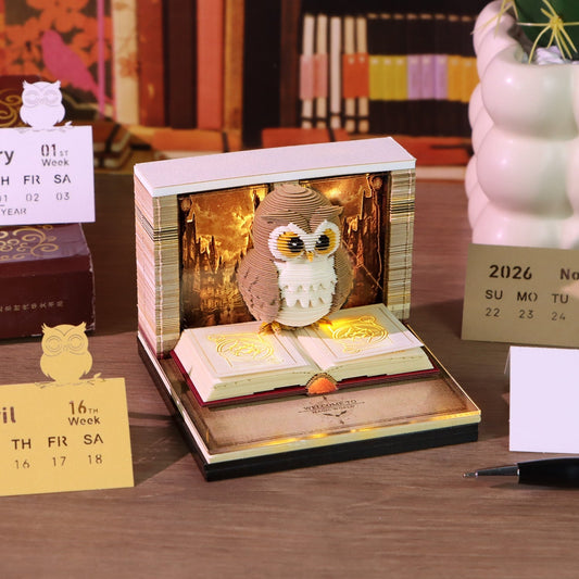 Calendrier 3D 2026 - Hibou magique 