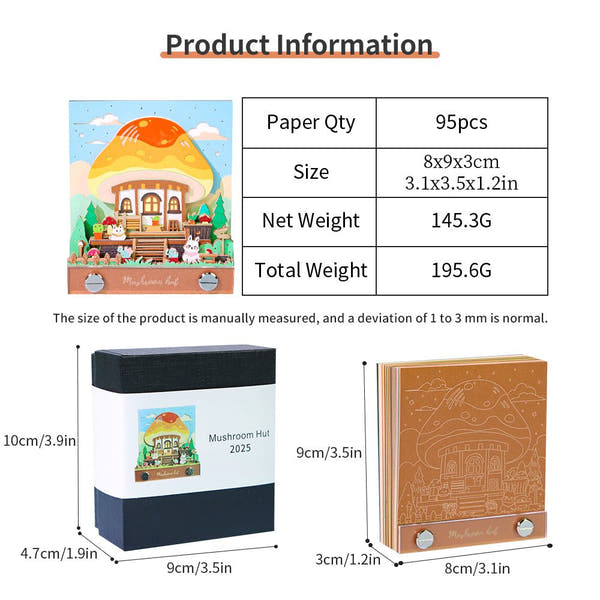 Calendrier 3D 2026 - Cabane Champignon