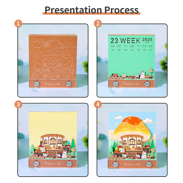 Calendrier 3D 2026 - Cabane Champignon