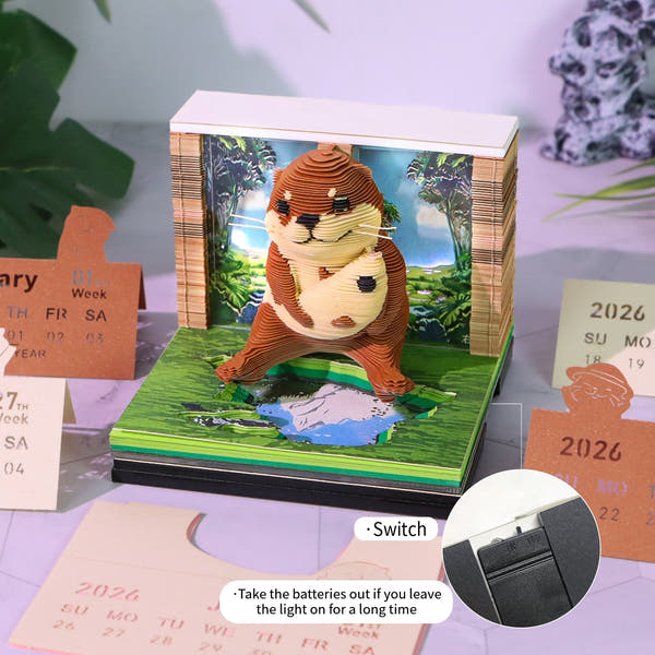 Calendrier 3D 2026 - Loutre de mer 