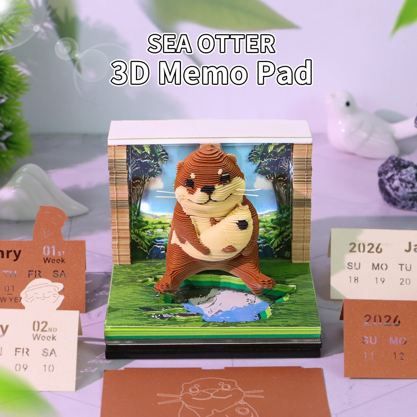 Calendrier 3D 2026 - Loutre de mer 