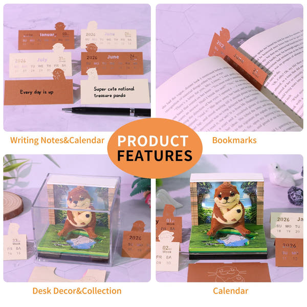 Calendrier 3D 2026 - Loutre de mer 