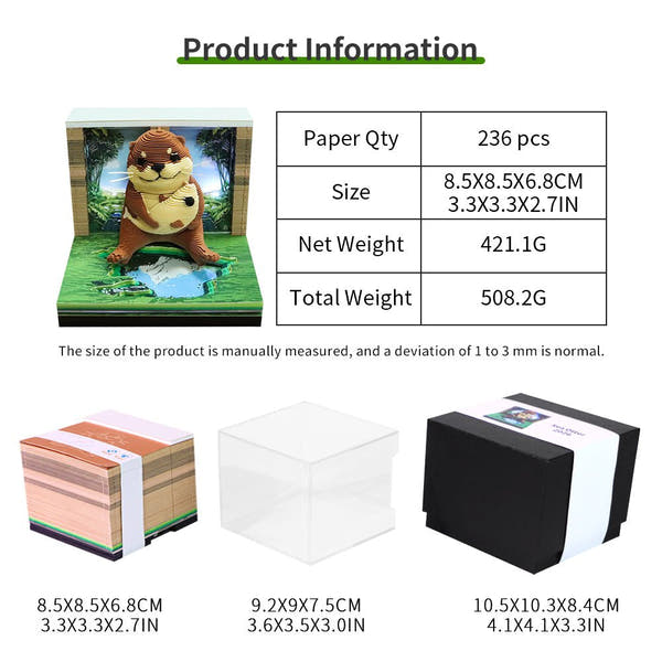 Calendrier 3D 2026 - Loutre de mer 