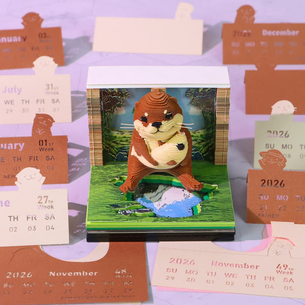Calendrier 3D 2026 - Loutre de mer 