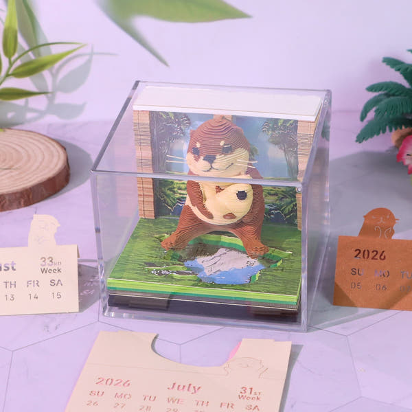 Calendrier 3D 2026 - Loutre de mer 