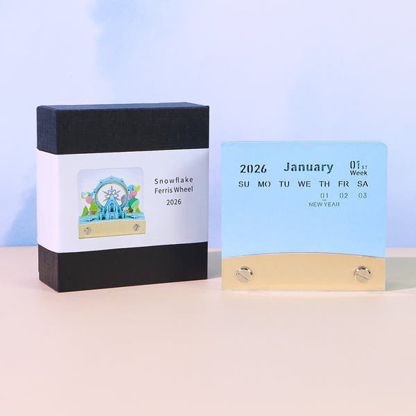 Calendrier 3D 2026 - Grande roue Flocon de neige