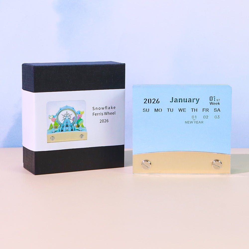 Calendrier 3D 2026 - Grande roue Flocon de neige