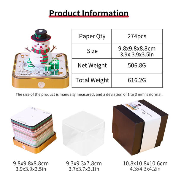 Calendrier 3D 2026 - Bonhomme de neige