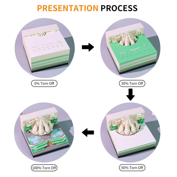 3D Calendar 2026 - The Lotus Temple