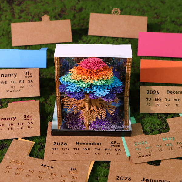 Calendrier 3D 2026 - Arbre des Chakras 