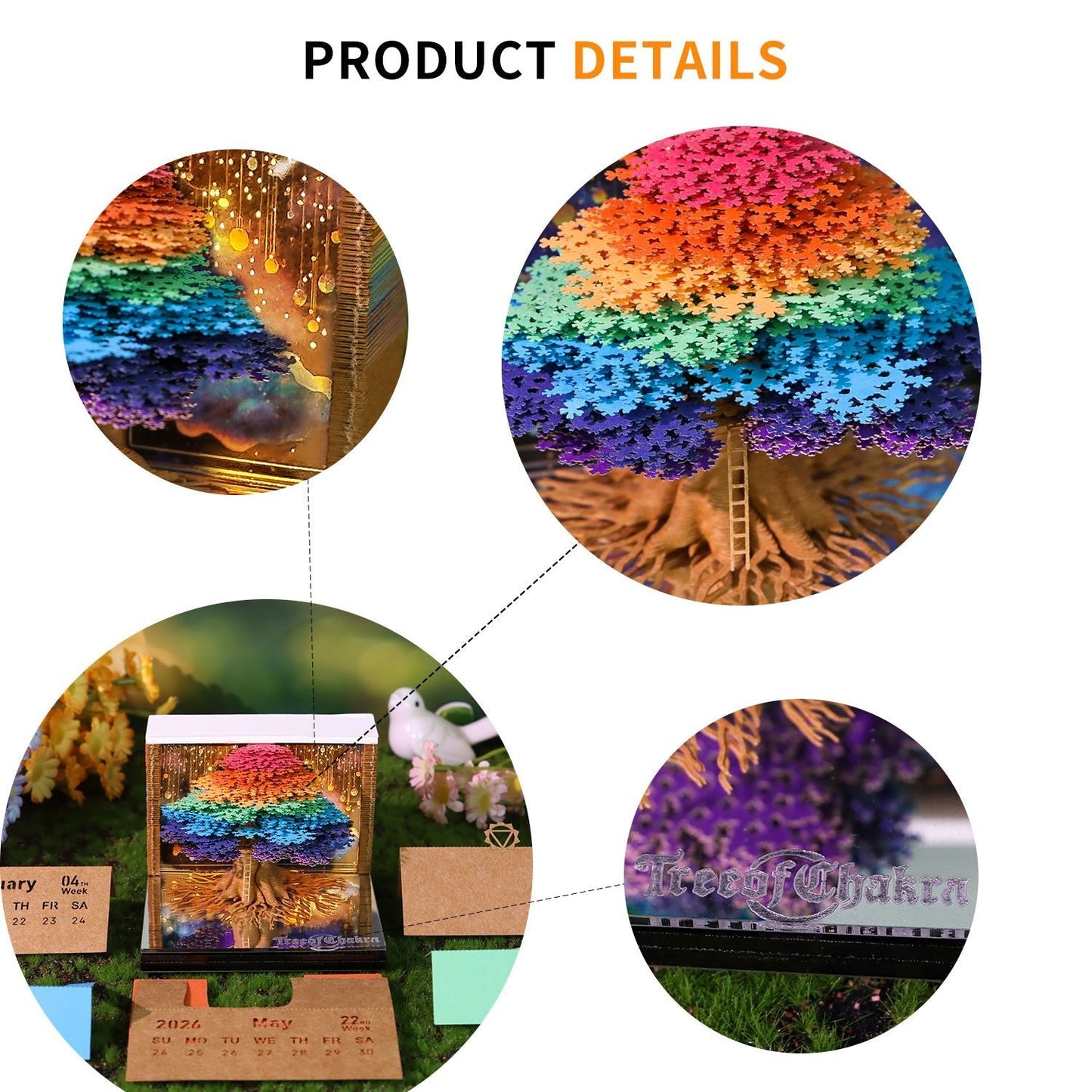 Calendrier 3D 2026 - Arbre des Chakras 