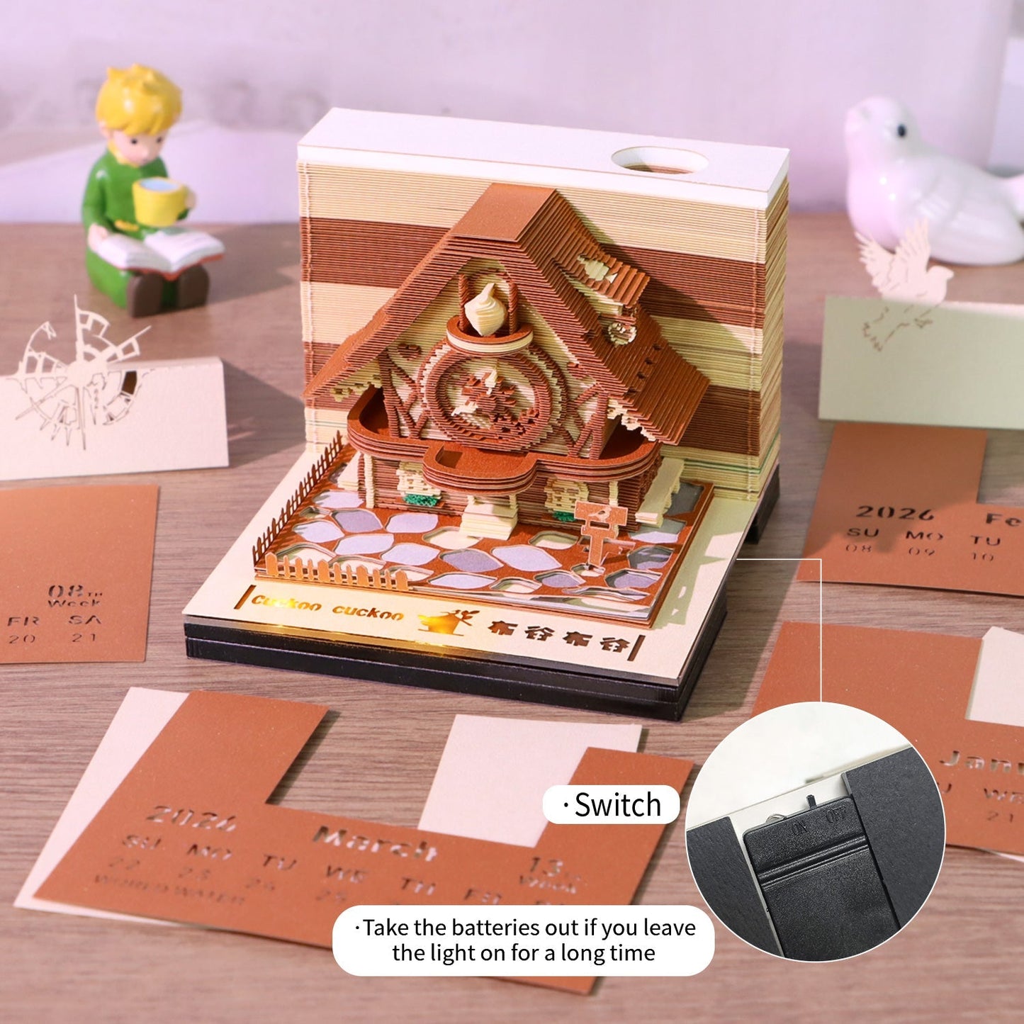 Calendrier 3D 2026 - Coucou 