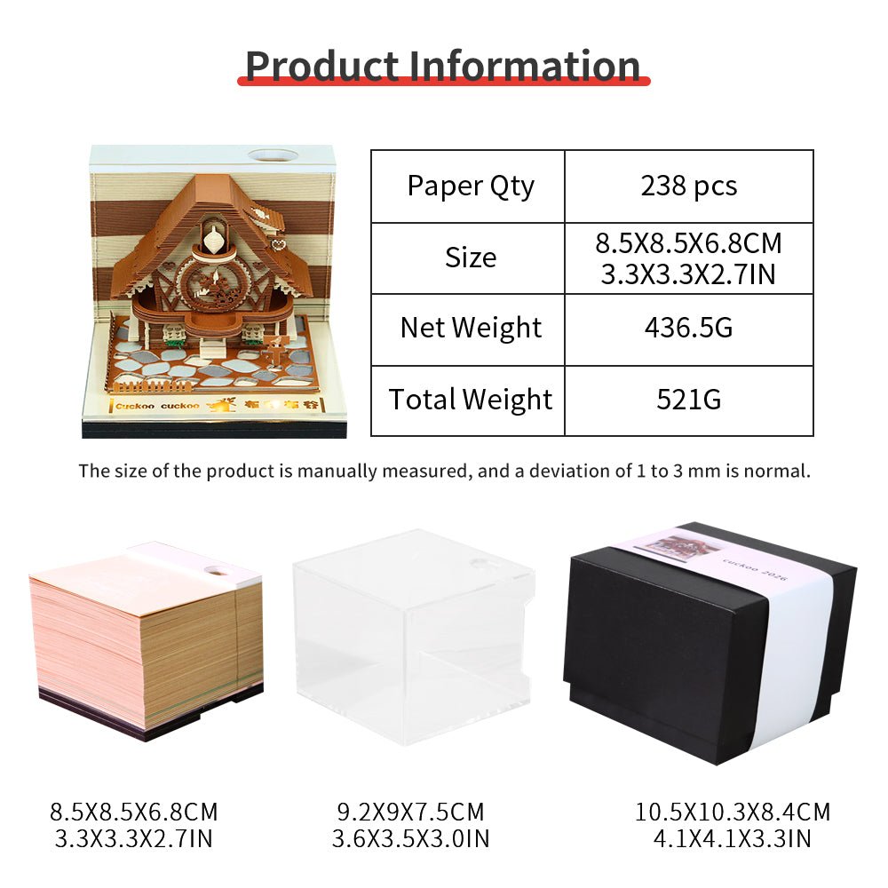 Calendrier 3D 2026 - Coucou 