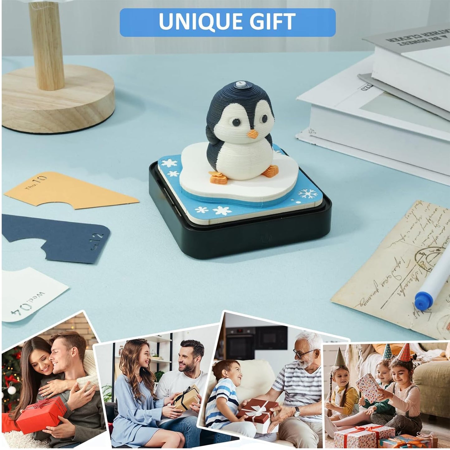 Calendrier 3D 2026 - Pingouin 