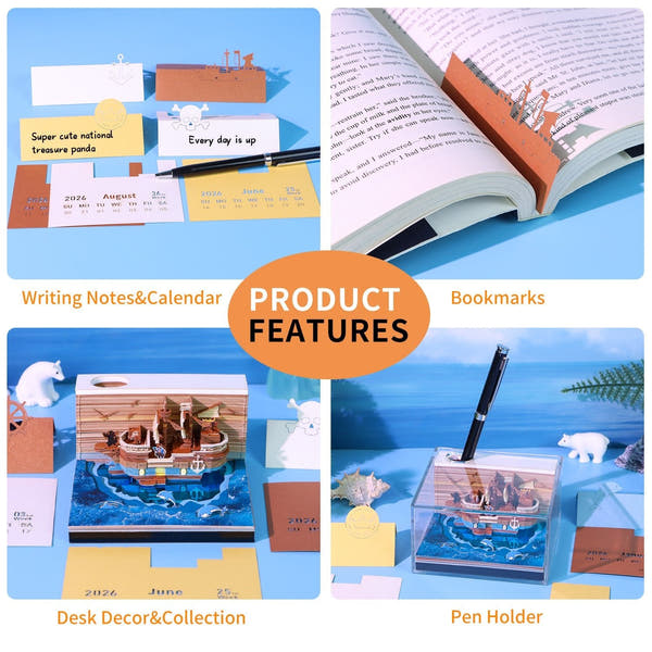 Calendrier 3D 2026 - Bateau Pirate 