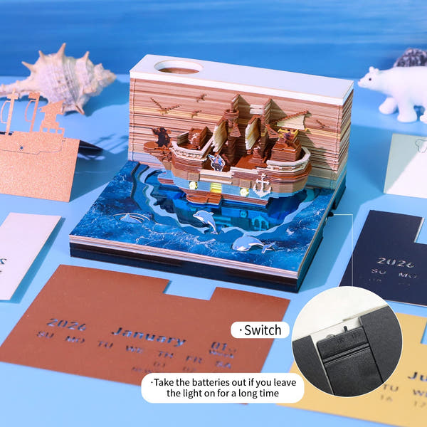 Calendrier 3D 2026 - Bateau Pirate 