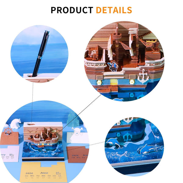 Calendrier 3D 2026 - Bateau Pirate 