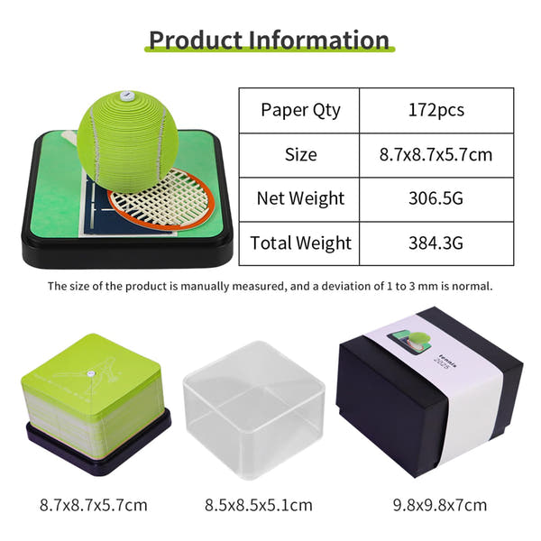 Calendrier 3D 2026 - Tennis 