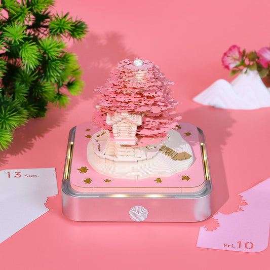 Arbre rose (avec lumière et calendrier 2026)